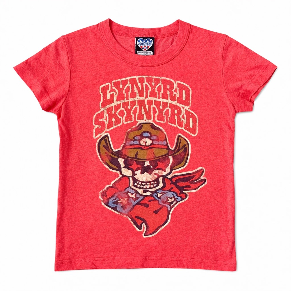 Junk Food Lynyrd Skynyrd Tee Skull Cowboy Graphic Vintage Style S